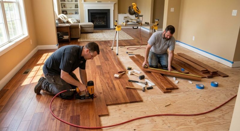 Cherry Floor Installation in Idyllwild, CA
